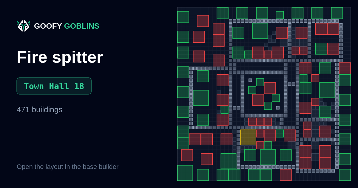 Fire spitter (TH18) base layout preview